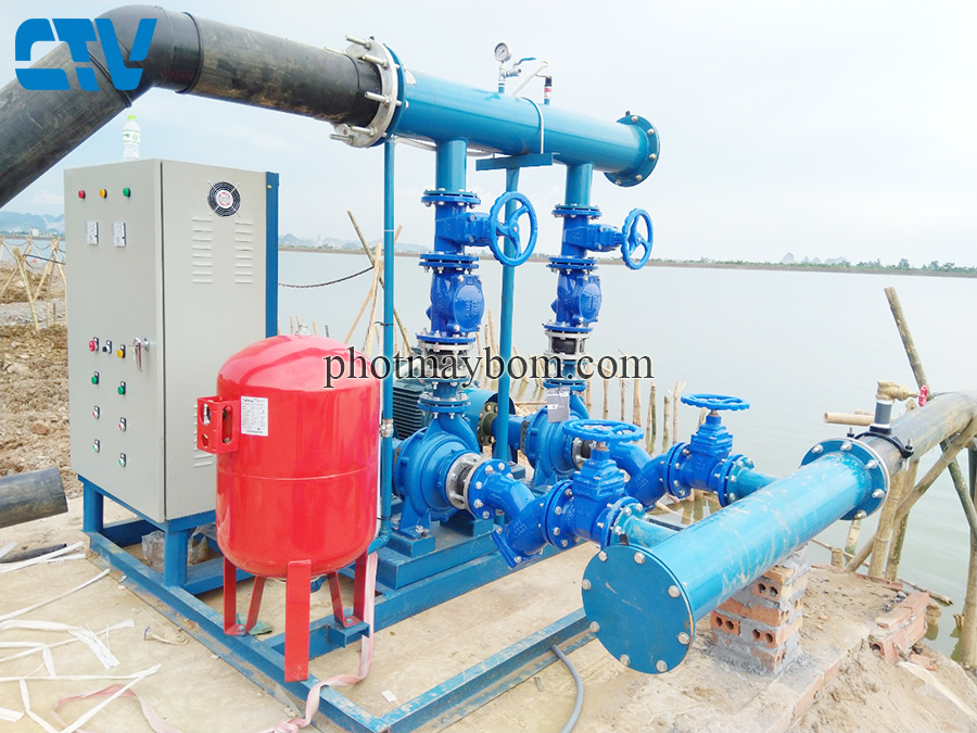 Lắp đặt cụm máy bơm công nghiệp 55Kw cấp nước cho hệ thống tưới